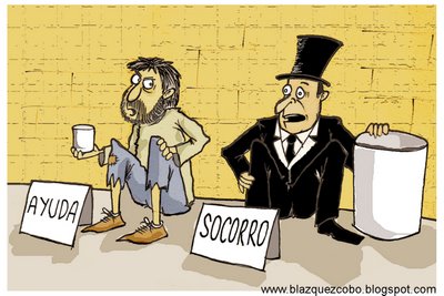 viñeta de hombre rico vs hombre pobre