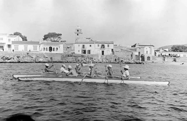 Año 1950. Piraguistas o Palistas